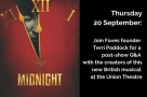 Join Faves founder Terri on Thu 20 Sep to talk to the writers of new British musical Midnight