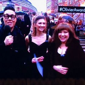 Gok Wan with Summer Strallen & Harriet Thorpe on the Olivier Awards red carpet