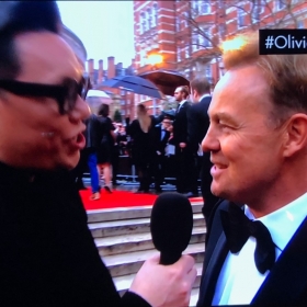 Gok Wan with Jason Donovan on the Olivier Awards red carpet