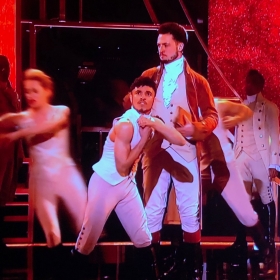 The cast of Hamilton performing Alexander Hamilton at Olivier Awards