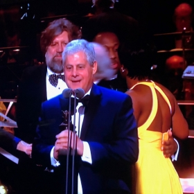 Cameron Mackintosh collects Best New Musical for Hamilton