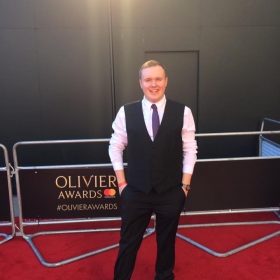 Perry O'Bree on the red carpet. 2017 Olivier Awards