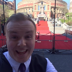 Perry O'Bree on the red carpet. 2017 Olivier Awards