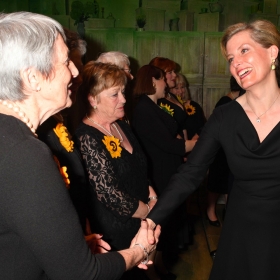 Angela Baker meets HRH Countess of Wessex at The Girls gala, 20 February 2017. © Alan Davidson