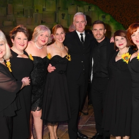 The cast with Tim Firth & Gary Barlow at The Girls gala, 20 February 2017. © Alan Davidson