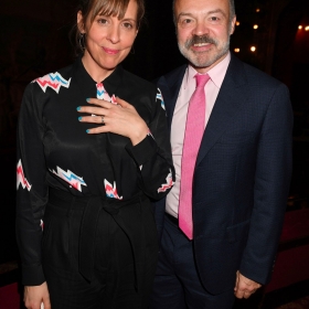 Mel Giedroyc & Graham Norton at The Girls gala, 20 February 2017. © Alan Davidson