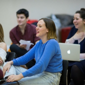 Bryony Kimmings in Pacifist rehearsals. © Sarah Ainslie