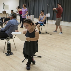 Francesca Mills & cast in Pacifist rehearsals. © Sarah Ainslie