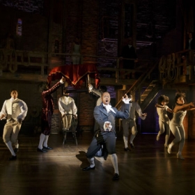 On Broadway: Leslie Odom Jr and the cast in Hamilton. © Joan Marcus