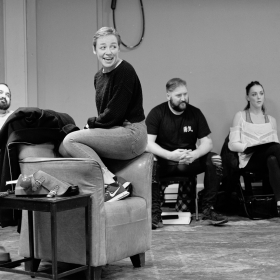 Ralph Bogard, Daisy Maywood, Craig Armstrong & Claire Doyle in Promises, Promises rehearsals. © Claire Billyard
