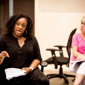 Sandra Marvin & Rosemary Ashe in Rehearsals for Committee.