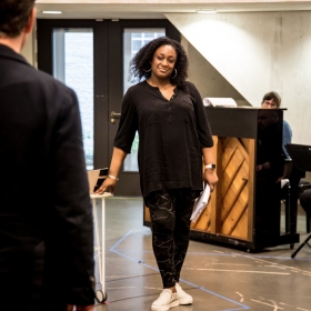 Sandra Marvin in Rehearsals for Committee.