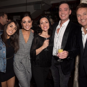 Debbie McGee, Janette Manrara, Amy Dowden, Kathryn Harrison, Craig Revel Horwood and Brian Conley - Annie at the Piccadilly Theatre - Photo credit Craig Sugden