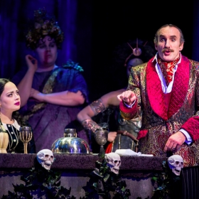 Carrie Hope Fletcher & Cameron Blakely in The Addams Family. © Matt Martin