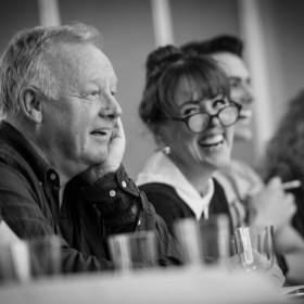 Les Dennis & Charlotte Page in The Addams Family rehearsals. © Craig Sugden