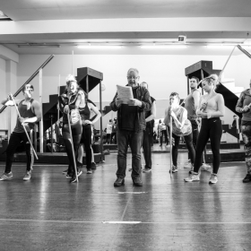 Les Dennis & cast in The Addams Family rehearsals. © Craig Sugden