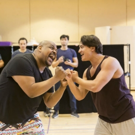 Trevor Dion Nicholas and Dean John-Wilson in Aladdin rehearsals. © Johan Persson