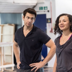 Andy Karl and Carlyss Peers in Groundhog Day rehearsals