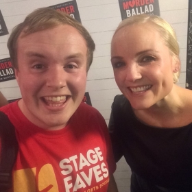 #StageFaves vlogger Perry O'Bree with Kerry Ellis at the West End premiere of Murder Ballad, 5 October 2016