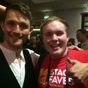 #StageFaves vlogger Perry O'Bree with Matthew Harvey at the West End premiere of Murder Ballad, 5 October 2016
