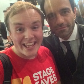 #StageFaves vlogger Perry O'Bree with Ramin Karimloo at the West End premiere of Murder Ballad, 5 October 2016